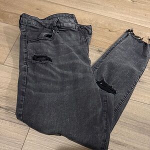 American Eagle Outfitters Black Distressed Skinny Jeans